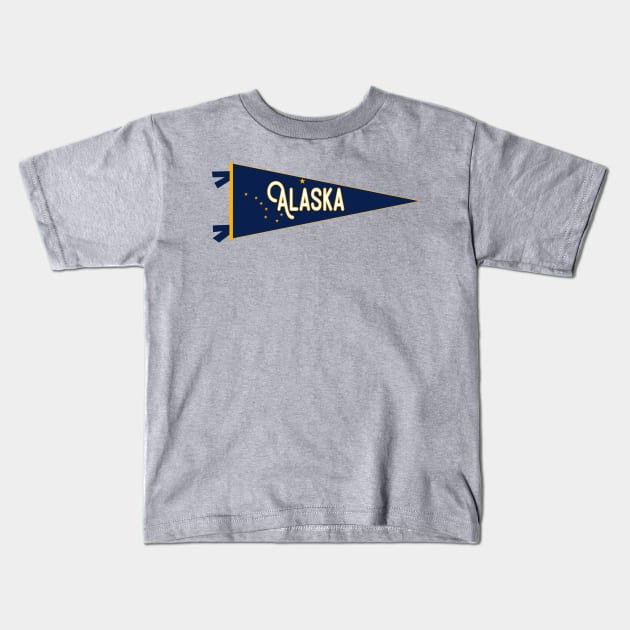 Alaska Flag Pennant Kids T-Shirt by zsonn